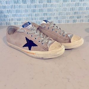 Golden Goose V-Star2 Greige Suede Sneakers, size 39 (8.5 US)